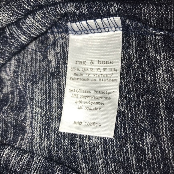 rag & bone /Jean Blue Marled Long Sleeve Top Sz S - Picture 6 of 8